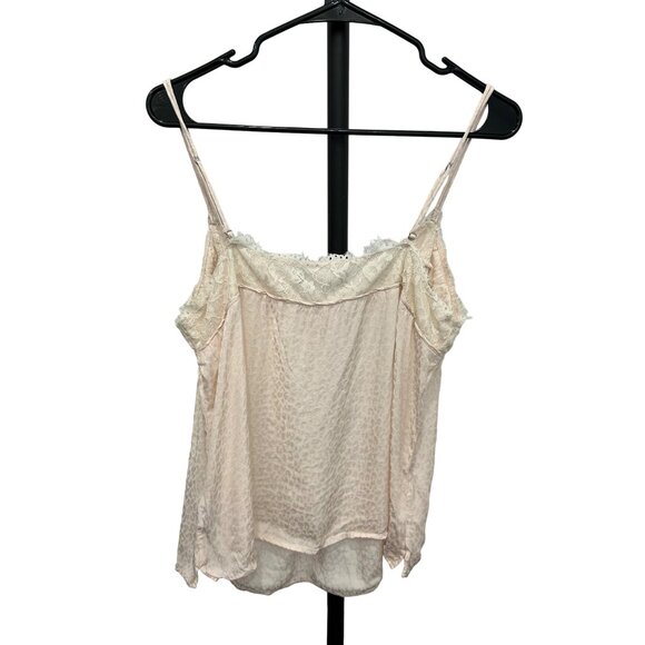 Abercrombie & Fitch XL Beige Lace Trim Cami Top Leopard Print 90s Y2K Babydoll - Picture 2 of 8